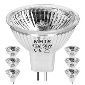 lot 4258 image: Jaenmsa MR16 12V 50W Halogen Light Bulbs 2 Pin, 6 Pack MR16 Halogen Bulb 50W GU5.3 Base Dimmable Indoor Outdoor Flood Halogen Small Light Bulb 2800K Warm White for Landscape, Track Lights