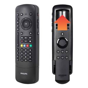lot 4262 image: Philips Universal Companion Remote Control for Samsung, Vizio, LG, Sony, Roku, Apple TV, RCA, Panasonic, Smart TVs, Streaming Players, Blu-ray, DVD, 4 Device, Flip & Slide Fire TV, Black, SRP2024A27