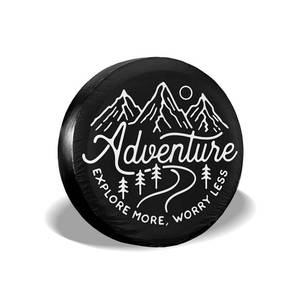 lot 4263 image: cozipink Adventure Awaits Rv Spare Tire Cover for RVs Trailer Wheel Covers for Trailer Tires Camping Weatherproof Universal for SUV Truck Camper Travel Trailers Accessories 14 15 16 17