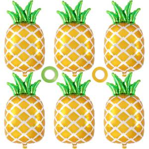 lot 4266 image: Pineapple Balloons, 6 Pcs Cute Pineapple Foil Balloons, Large Fruit Mylar Balloon for Summer Themed Party Decoration Birthday Baby Shower