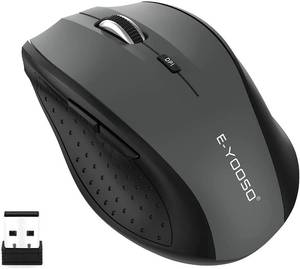 lot 4271 image: E-YOOSO Wireless Mouse for Laptop, Portable Optical Computer Mouse, 6 Buttons, Cordless 2.4GHz with USB Receiver, 5-Level 4800 DPI, 18 Months Battery Life for PC Chromebook Windows Mac