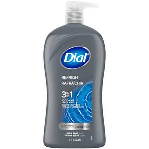 lot 4278 image: Dial Men 3in1 Body, Hair and Face Wash, Hydro Fresh, 32 fl oz