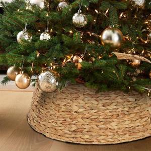 lot 5150 image: Christmas Tree Collar, 23.5���� D Handmade Natural Water Hyacinth Christmas Stand Tree Collar Basket Base Cover for Holiday Decoration