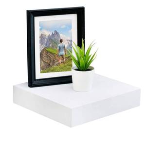 lot 5152 image: WELLAND 9 14 inch White Mission Floating Shelves for Wall, Bathroom Wall Mount Shelves, Wood Modern Display Shelves, Book Shelves,for Bedroom,Living Room and Kitchen