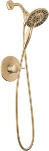lot 5170 image: Delta Faucet Albion 14 Series Single-Handle Shower Faucet, Gold Shower Trim Kit with 4-Setting In2ition 2-in-1 Dual Hand Held Shower Head with Hose, Champagne Bronze T142855-CZ-I (Valve Not Included)
