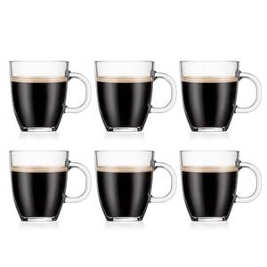 lot 5179 image: Bodum 12oz Bistro Coffee Mug Single-Wall Tempered Glass, 6 Pack, Clear