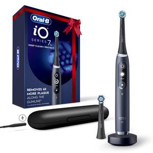 lot 5187 image: Oral-B iO Deep Clean  Protect Rechargeable Electric Toothbrush, Black with a iO Series 7 Toothbrush, 2 Replacement Brush Heads, and a Charging Travel Case