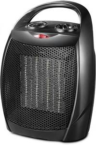 lot 5192 image: Kismile Small Electric Space Heater Ceramic Space Heater,Portable Heater Fan for Office with Adjustable Thermostat and Overheat Protection ETL Listed for Kitchen, 750W1500W(Black)