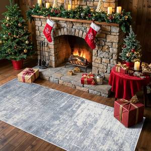 lot 5201 image: 2x6 Non-Slip Entryway Area Rugs Washable Stain Resistant Kitchen Carpet Low Pile Printed Doormat Soft Nursery Runner Vintage Abstract Floor Mat for Hardwood Bedroom Home Decor for Family(2x6,Blue)