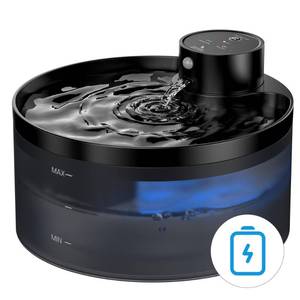 lot 5210 image: Battery Operated Cat Water Fountain 108oz3.2L Wireless Cat Fountain Motion Sensor Pet Water Fountain - Built-in 4200mAh Battery Quiet Water Fountains for Cats Indoor LED Light - GIOTOHUN