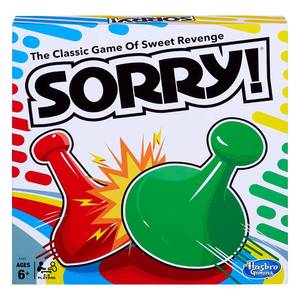 lot 5225 image: Sorry Board Game for Kids Ages 6 and Up Classic Hasbro Board Game Each Player Gets 4 Pawns Family Game