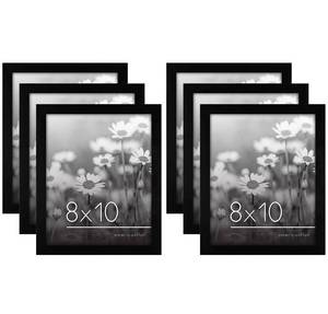 lot 5228 image: Americanflat 8x10 Picture Frame with Polished Plexiglass - Set of 6 - Signature Collection - Picture Frames with Engineered Wood - Photo Frame for Tabletop and Wall Display - Black