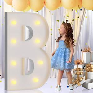lot 5235 image: imprsv 3FT Marquee Letters, Mosaic Light Up Letters for Birthday Baby Shower Wedding Engagement Party Backdrop Decor, Large Marquee B for Party Decorations