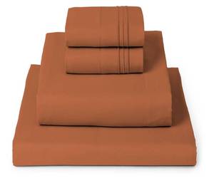 lot 5245 image: Mellanni King Sheets Set - 4 PC Iconic Collection Bedding - Hotel Luxury, Extra Soft, Cooling Bed Sheets - Wrinkle, Fade, Stain Resistant (King, Terracotta)