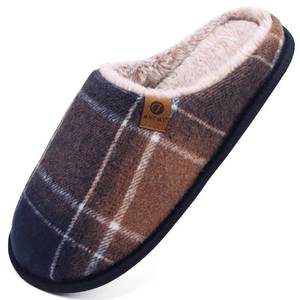 lot 5246 image: ONCAI Mens House Slippers Size 8.5 Memory Foam Cotton-Blend Slip-On Pantuflas Hombres Warm Cozy Scuff Home Faux Fur Fade Blue Bedroom Shoes with Wide Width IndoorOutdoor Washable Rubber Soles