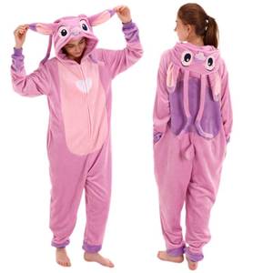 lot 6002 image: COSUSKET Snug Fit Unisex Adult Onesie Pajamas, Flannel Cosplay Animal One Piece Halloween Costume Sleepwear Homewear Pink Size extra large