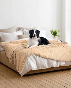 lot 15271 image: PJYuCien Large Dog Blankets, 80 x 60 Soft Plush Throw Blanket for Large Dogs, Reversible FleeceSherpa Pet Throw, Washable Furniture Cover for SofaBed, Brown