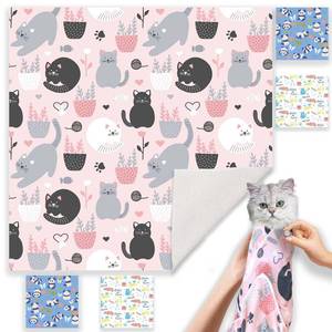 lot 16360 image: Cat Wrap for Grooming-Premium Cat Grooming Wrap Cat Restraint for Nail Clipping, Self-Adherent Soft Cat Blanket to Wrap Cat Anti-Scratch Anti-Escape Grooming Bag (Pink, XL(Within 17lbs))