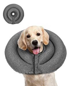 lot 16362 image: MIDOG Dog Cone Collar for Large Medium Dogs, Soft Inflatable Dog Cone Alternative After Surgery, Adjustable Protective Recovery Cone - Patented Alternative E Collar Does Not Block Vision (Gray-L)