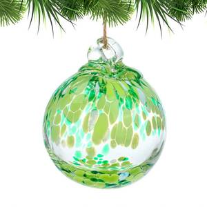 lot 16370 image: Hand Blown Glass Gazing Balls for Garden Hanging 2.3 Friendship Balls Christmas Ball Ornaments for Xmas Tree Decoration (Green - B)