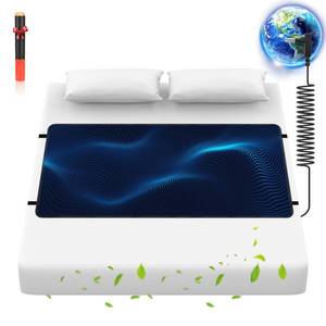 lot 6033 image: Grounding Mattress Pads, Anti-Slip PU Leather, Grounding Mat Improves Sleep, relieves Stress, with Static grounding Cord and Test Pen (Black, (39.2  27.5 inch))