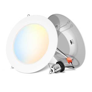 lot 6048 image: ANWIO Recessed Lighting 6 Inch, 5CCT Flat Retrofit LED Recessed Lights Can Needs, 27003000400050006000K Selectable Can Lights 10W(120W Equivalent) CRI 80 Dimmable E26 Base IC Rated & ETL 2 Pack