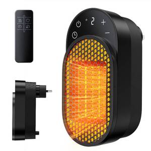 lot 6051 image: DUOMIY Wall Outlet Space Heater, 450W Plug in Electric Heater with Adjustable Modes & 12h Timer & Led Display, 3s Fast Heating, Portable Heater for Office Drom Room (Black)