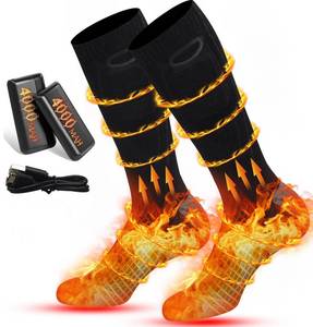 lot 6059 image: Rasfalo Heated Socks for Men Women, Rechargeable Heated Socks with 4000mAh Battery 3 Heating Levels, Electric Socks Thermal Foot Warmer Socks for Winter Outdoor Sports, Camping, Hunting Black