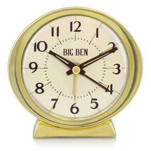 lot 6077 image: Westclox Classic Baby Ben Alarm Clock for Heavy Sleepers - Authentic 1964 Design, Loud High-Volume White Alarm Clock, Battery Operated, (Gold)