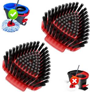 lot 6081 image: Fatmass 2 Pack Upgraded Spin Mop Replace Scrub Mop Brush Compatible with O Cedar 2 Tank RinseClean, Great for Kitchen, Deck, Bathroom and Shower Floor Scrubber