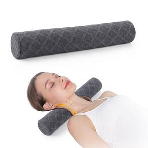 lot 6095 image: Cozyhealth 3.1 H Small Cervical Roll Pillow, Medium Soft Memory Foam Neck Round Pillow Cylinder Bolster Pillow for Sleeping, Round Neck Support for Bed, Legs, Back and Yoga (Grey, Small - 3.1 H)
