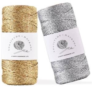 lot 6126 image: Nabonee 2 Rolls Metallic Twine, 656 Feet Christmas Twine, Glitter String for Crafts,Gift Tags,Gift Wrapping, Christmas Ornaments, Holiday Decorations��Gold Silver��