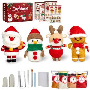 lot 6131 image: MAGIMUSE Needle Felting Kit, Needle Felting Starter Kit with Basic Felt Tools, Christmas Needle Felting Kit for Beginners, DIY Wool Needle Felting Supplies for Christmas Festival Crafts