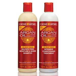 lot 6136 image: Creme of Nature Argan Oil from Morocco Sulfate-Free Moisture & Shine Shampoo & Conditioner, 2 Count