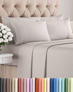 lot 6137 image: King 6 Piece Sheet Set - Cooling & Breathable Bed Sheets - Hotel Luxury Bed Sheets for Women, Men, Kids & Teens - Bedding with Deep Pockets & Easy Fit - Soft and Wrinkle Free - King Light Grey Sheets