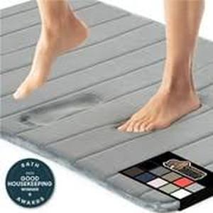 lot 10136 image: 70x150cm Gray Memory Foam Bathroom Rug