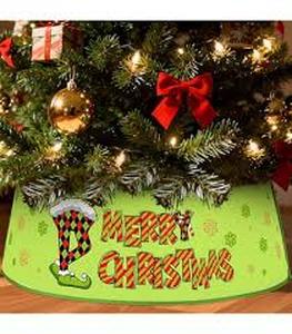 lot 4250 image: Motionchic Christmas Tree Collar 30 Lime Green Christmas Tree Skirt Stand Base Cover Xmas Base Collar Ring Xmas Decoration Stand Skirt for 6 ft - 12 ft Foldable Holiday Winter Party Decor