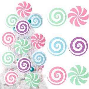 lot 1446 image: Shellwei 12 Pcs 9.9 Inch Large Pastel Christmas Candy Ornaments Peppermint Lollipop Christmas Tree Picks Pastel Xmas Tree Decorations for Xmas Topper Holiday Party Decor