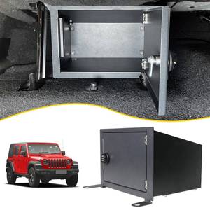 lot 1460 image: RERPRO Under Seat Storage Lock Box Gun Safe Compatible with 2018-2024 2025 Jeep Wrangler JL 4 Door 4XE Interior Accessories Passenger Side Rear Underseat Security Organizer Vault Tray Black