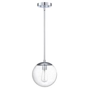 lot 1469 image: Design House Gracelyn 1-Light Dimmable Pendant Light, Seeded Glass, Polished Chrome, 9.06 in x 9.06 in x 48.23 in, 588509-PC