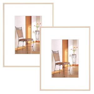 lot 1474 image: Fkvat 8.5x11 Picture Frame Set of 2, Brass Metal Photo Frames with HD Glass, Fits 5x7 with Mat or 8.5x11 without Mat, Wall Hanging and Table Display, 2 Pack