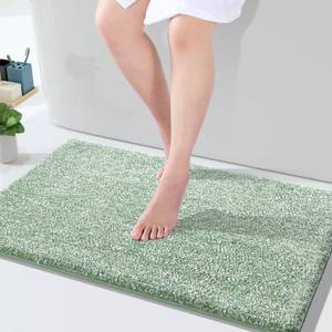 lot 1478 image: Yimobra Large Bathroom Rugs Non Slip Washable, Soft Absorbent Microfiber Bath Mat,Dual-Tone Decor Rug with Rubber Backing for Bathroom Floor,Tub and Shower,36x24,Home Essentials,Green and White