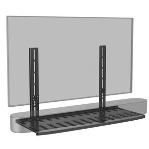 lot 1479 image: Soundbar Mount with Adjustable Height, Sound bar Mount up to 22 lbs, Soundbar Mount Under TV or Above TV, Soundbar tv Mount Bracket with Detachable Long Extension Plates,No-Slip Base Holder (BLACK)