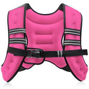 lot 1484 image: ZELUS Weighted Vest, 6lb8lb12lb16lb20lb25lb30lb Weight Vest with Reflective Stripe for Workout, Strength Training, Running, Fitness, Muscle Building, Weight Loss, Weightlifting, Pink(12lb)