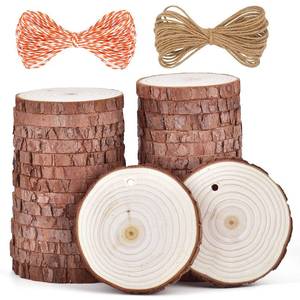 lot 2134 image: 5ARTH Natural Wood Slices - 30 Pcs 2.7-3.1 inches Craft Unfinished Wood kit Predrilled with Hole Wooden Circles for Arts Wood Slices Christmas Ornaments DIY Crafts