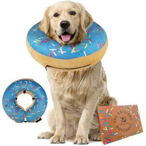lot 2137 image: Dog Donut Collar  Inflatable Dog Cone Alternative  Great for Large Dogs (Blue)
