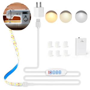 lot 2140 image: DOPLOEU Sewing Machine Light Strip -11.8in Flexible LED Sewing Lights with Battery Powered and USB, Dimmable 3000K-6500K (Warm to Daylight White), Adhesive Back & Clips,3.3 Ft Power Cord