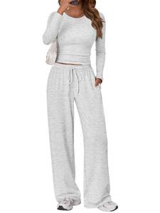lot 2151 image: Trendy Queen Womens Two 2 Piece Matching Lounge Sets 2025 Early Fall Fashion Must Haves Y2K Workout Gym Clothes Comfy Airport Travel Vacation Luxury Outfits Sweatsuit Winter Clothing M