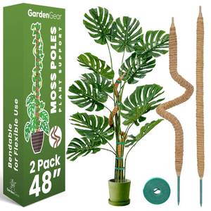 lot 2159 image: 2 Pack 48 Inch Bendable Moss Pole Monstera Plant Support Stakes for Indoor Plants - Tall Moss Stick Trellis for Potted Climbers - Stem Support Accessories for Climbing Houseplants
