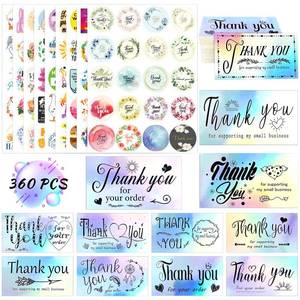 lot 2161 image: zheyistep 360Pcs Thank You Cards and Stickers Set, 180 Holographic Cards, 20 Thank You Stickers for Small Business 160 Inspirational Sticker for Gift Cards